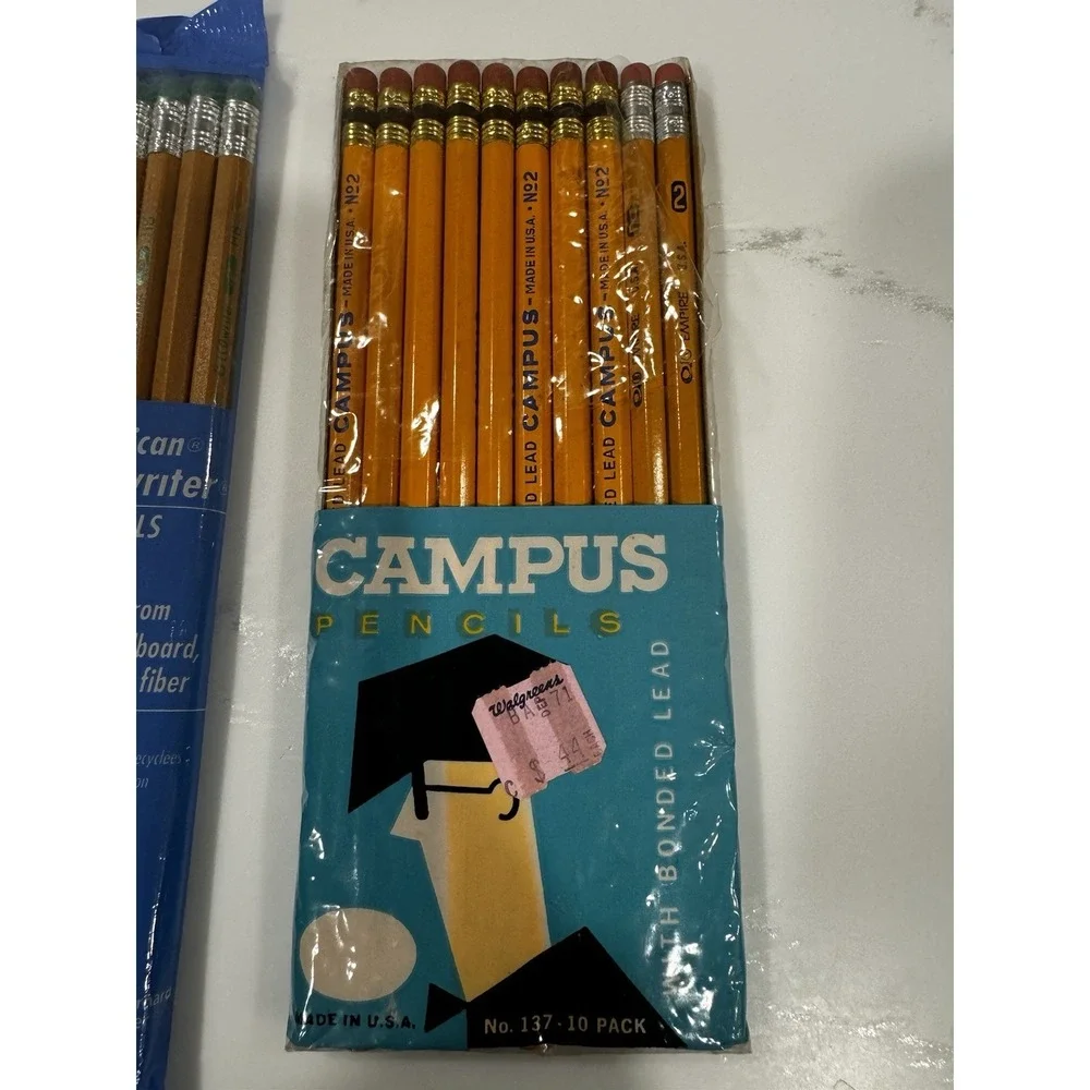 Vintage Lot Of 24 Classic MCM Pencils Eberhard Faber Eagle Campus Empire